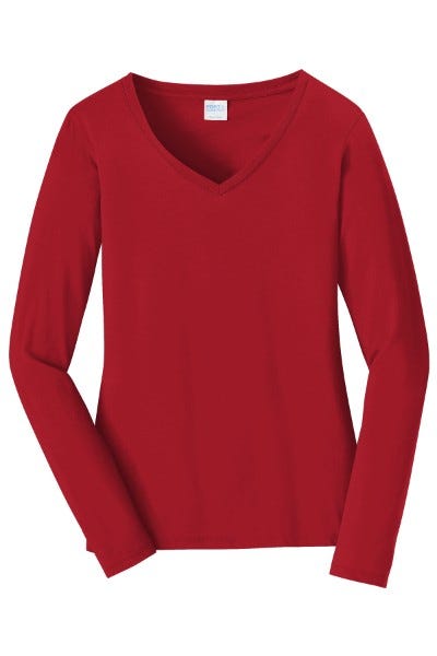 Picture of Port & Company® Women’s Long Sleeve Fan Favorite V-Neck