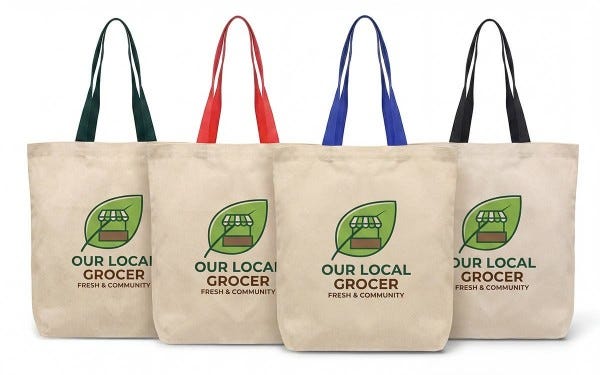 Picture of Tonga - 5 oz Natural Cotton Tote w/ Color Straps