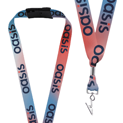 Picture of Breakaway Sublimated Lanyard with Swivel Bulldog Clip Attachment