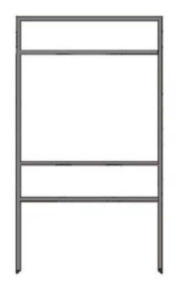 Picture of 18"h x 24"w Metal Frame - 2 riders (Gray)